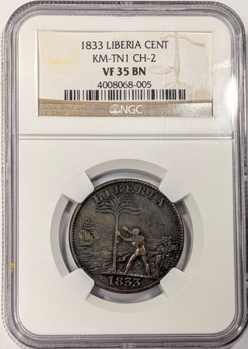 1833 liberia centesimo - centesimo, ch-2